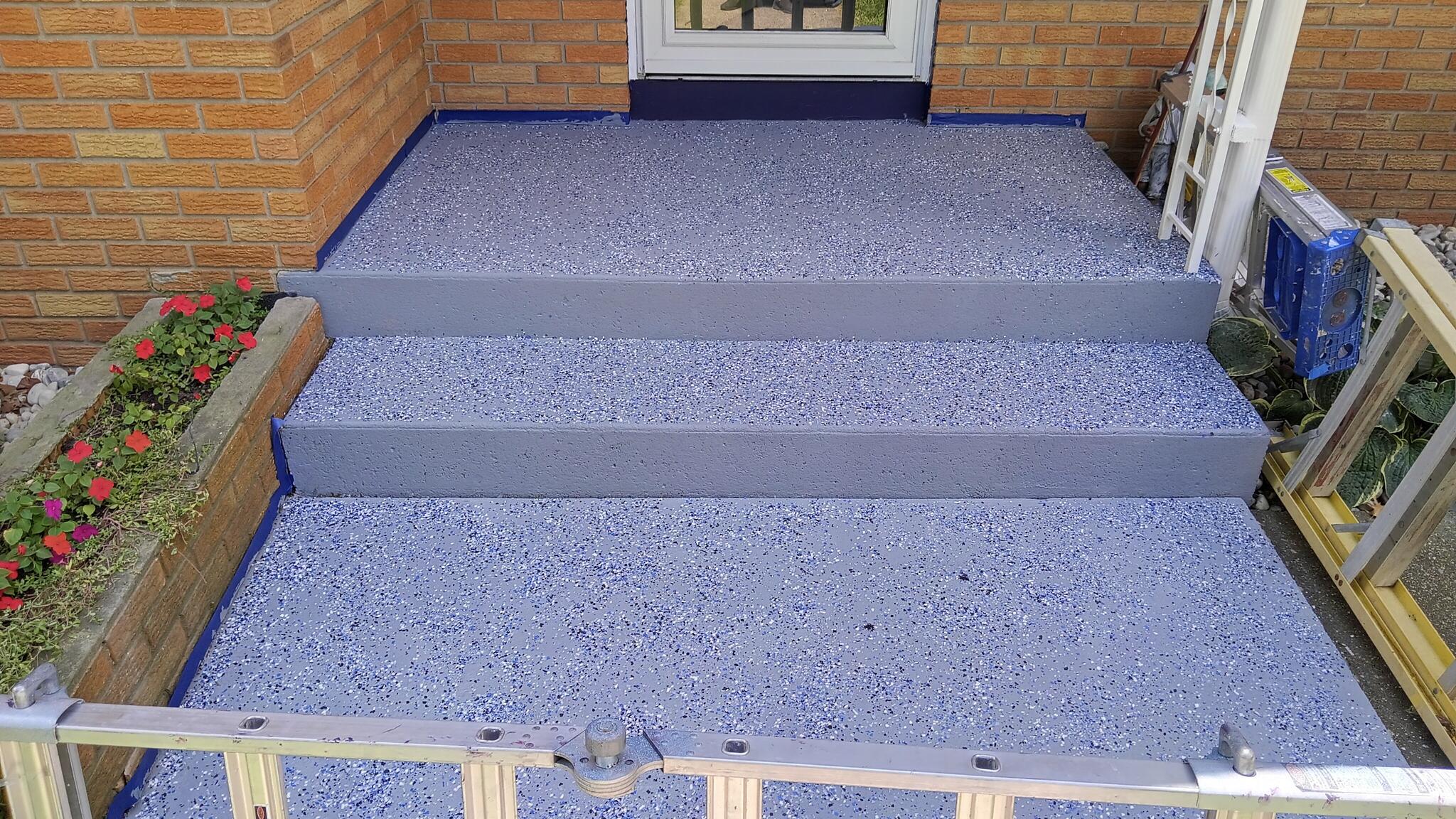 Concrete steps after painting