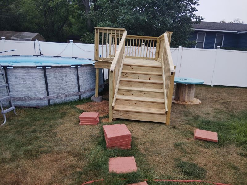 Wood stairs build